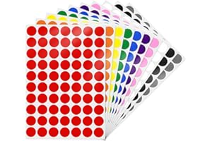 YIKIADA 10 kolorów, okrągłe naklejki punktowe, 19 mm, kolorowe punkty samoprzylepne, kolorowe naklejki do magazynu, biura, 700 sztuk