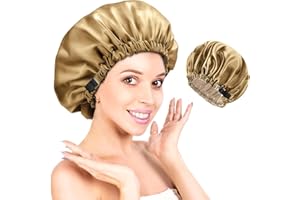STSAIL Satin Haarhaube Hair Bonnet Doppelter Satin Bonnet für Damen, Silk Satin Schlafhaube Reversible Haarhaube für Die Nacht Seidenhaube für Locken, Haar Schlafhaube für Damen Mädchen