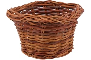 Healifty 1:12 Miniature Woven Basket Mini Food Basket Doll House Furniture for Doll House Accessories Handmade Craft Gift