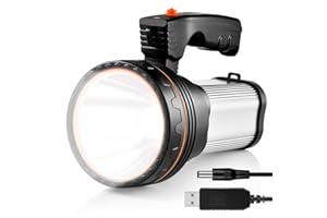 Utry Torcia LED Ricaricabile, 100000 Lumen Torcia LED Alta Potenza Super Luminoso 9000mAh LED Torch Light Impermeabile Torcia