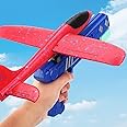 Airplane Toy, One-Click Ejection Model Foam Airplane with 1 Pack Large Throwing Foam Plane, Throwing Foam Plane with Launcher Toys, Flying Toy for Kids (Red)