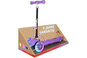 ‎KINNAZ kinnaz ONE, The Safe Scooter for Children, Foldable, Height Adjustable, LED Illuminated Wheels, Children's Scooter, Spare Parts Service, 2 3 4 5 6 Years, Toddler Boy Girl Hamburg Dealer