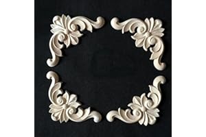 ARMYJY Lot de 4 appliques en bois sculpté pour coins de meubles - 20 x 20 cm