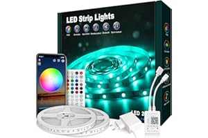 VKH Striscia LED 20 Metri, LED Striscia RGB Colorate con Telecomando, App Controllata, Sincronizza Cambia Colore con la Musica, Luci led per Camera da Letto, Cucina, Decorazione per Feste, Bar