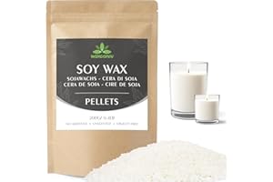 Cera di soia per candele, cera per candele di prima qualità 0.2kg di Waxcanpy, cera per candele fai da te, cera di soia organica 100% naturale per candele