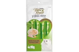 Fancy Feast Puree Kiss Chicken Puree with Pumpkin Flakes, 10g x 4