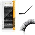 NAGARAKU Eyelash Extensions Individual Lashes Mega Volume 0.15mm L Curl 7-15mm Mix Tray Classic Matte Black Natural Faux Mink False Lash 16 Rows