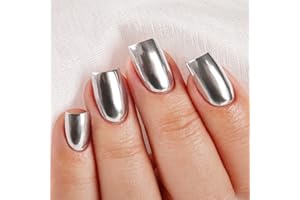Imtiti Metallic UV Nagellack, Silber Metallic Chrom Gel Nagellack Mirror Spiegel Gel Nail Polish Mit Superglänzendes Metall Effekt Gellack Soak Off UV Led Nagelkunst Salon Maniküre 10ML