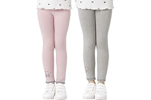 Adorel Dziewczęce legginsy Bawełniane Gladkie Spodnie Cat Pack 2