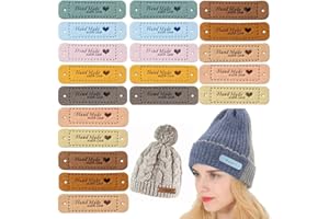 CHMISS 60 Pezzi Etichette In Pelle Fatte A Mano, Handmade Etichette Personalizzate, PU Etichetta Fatta a Mano dell'Abbigliamento, Etichette Cucito Pelle per Jeans Fai da Te Borse Scarpe Accessori Cappelli