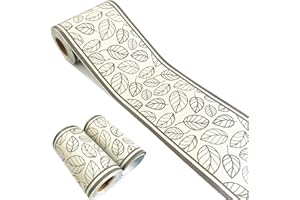 MESOAR Self Adhesive Green Leave Wallpaper Border Peel Stick Decorative Ceiling Sticker Molding Border 10cm by 32.8ft