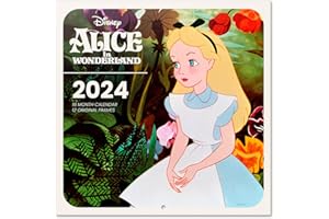 Grupo Erik: Calendario Disney 2024 Alice nel Paese delle Meraviglie, 12 mesi + 4 mesi in omaggio, 30x30cm FSC®, ideale come Calendario 2024 da parete, Calendario alice 2024, disney gadget 2024