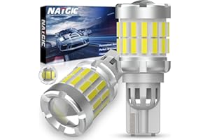 NATGIC Żarówki z tyłu T15 LED, 2 szt Żarówki LED W16W 921 912 Canbus bez błędów z soczewką ksenonową Biały 6000K 4000ML Do Samochodów Światła Do Jazdy Dziennej