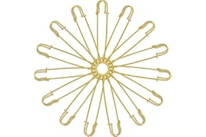 Urmspst 15 Piezas Imperdibles Grandes (Nuevo), 10cm Alfileres de Seguridad, Pines de Seguridad para Ropa,Mantas,Lona,Cuero, Manualidades, Faldas, Imperdibles Extra Grande Resistente Color Dorado