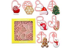 NTGFU Lot de 8 emporte-pièces de Noël - Emporte-pièces 3D pour enfants - Père Noël - Moules à biscuits - Moules à biscuits pour bricolage - Pâtisserie fondant