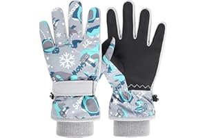 TONIFAY Waterproof Kids Gloves Winter Cold Weather Fleece Lined Thermal Warm PU Palm Snow Ski Cycling Glove Age1-13 for Boys Girls Kid Boy toddler Girl Children Skiing Snowboarding Running Walking Sport