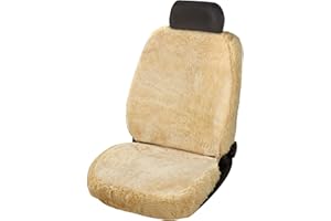 Walser Housse de siège en Peau d'agneau pour Voiture, 100% Peau d'agneau pour siège 95% de automóviles (Voiture/Berlina/SUV/Camioneta/Furgoneta), 1 Housse de siège Trish Beige