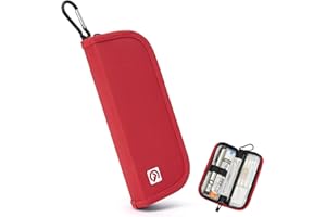 ‎ALLCAMP OUTDOOR GEAR ALLCAMP medikamententasche reise insulin pen tasche mit Gummibändern, Netztasche und Karabinerhaken für Diabetesbedarf und Medikamente (rot)