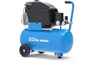 Güde Sprężarka 231/10/24 (smarowana olejem, maks. 10 bar, 1500 W, kocioł 24 l, moc ssania 206 l/min, reduktor ciśnienia, 2 x manometr, zawór bezpieczeństwa, śruba spustowa kondensatu, filtr powietrza,