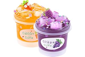 LAWOHO Lot de 2 Slime Transparent, 200 ML Jelly Cube Glimmer Croquant Slime, Cadeau de fête pour Enfants, Cadeau d'anniversaire Pâques Noël Nouvel an pour Filles et garçons de 6 7 8 9 10 Ans et Plus 919