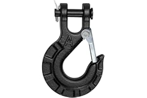 SHUUL Steel Lifting Hook with Latch Clevis Hooks Winch Hook Alloy Steel Heavy Duty Rigging Crane Swivel Eye Hook Stainless Steel for Weight Lifting and Ship Construction