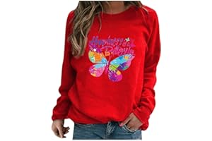 AMhomely Women Coats and Jackets Winter Sale Fashion Ladies O-Neck Letters Butterfly Printing Long Sleeves Sweatshirt Tops Winter Warm Sweater Coat Hoodie Sweatshirt UK Size