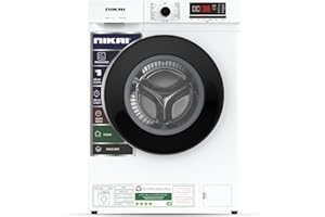 Nikai 7KG 16 Programs Front Load Washer, Steam Wash, 1000 RPM, 4 Star Energy Saving Fully Automatic Washing Machine, Digital LCD Display, Child Lock, Best for Home & Small Family - NWM701FN9 (White)