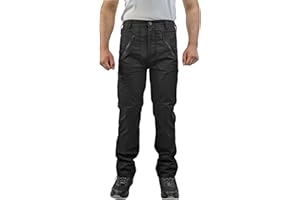 DURUS WORKWEAR Mens Durable Water Repellant Work Action Trousers with Knee Pad Pockets YKK Zip