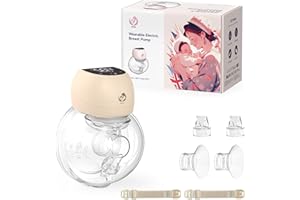 Tire Lait Electrique Main Libre, ANWIKE Tire-Lait électrique Portable, 4 Modes 12 Niveaux avec Ecran Tactile LED, Mémoire De Mode, Tire-Lait Silencieux Et Indolore avec Bride 21/24mm, Sans BPA(Orange)