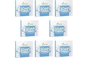 BAMBOEARTH 400 Sheets Antibacterial Paper Soap Strips For Hand Washing - 8 Pack Portable Disinfecting Pocket Travel Soap Thins Dissolvable & Disposable Camping Mini Size Dry SoapSheets For Hands (Ocean (8x50)