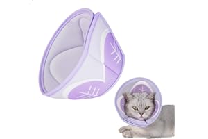 Lilbitty Cône de récupération pour chat, réglable, doux, cône pour chat après opération, cône de chaton, violet (petit)