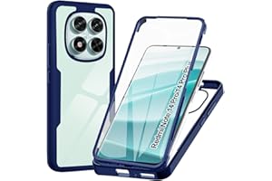 WEICASE Hülle für XIiaomi redmi note 14 pro 5g , Transparent 360 Grad Rundumschutz Schutzhülle mit Integriertem Displayschutz Stoßfest Ultradünn Silikon Handyhülle für XIiaomi redmi note 14 pro 5g , Blue