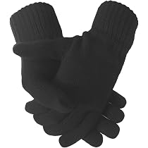Cozy Ladies Winter Gloves – Warm, Stretchy & Grip – One Size Fits Most (Black)