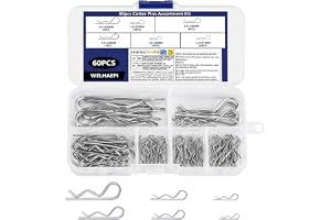 60 Pcs Cotter Pins Assortment Kit, 304 Stainless Steel R Clips, Split Pins, Retaining Spring Hitch Cotter Fastening Pins Set 