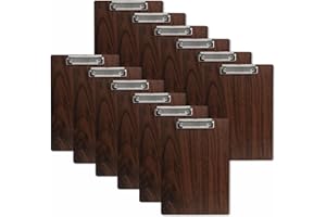 GUOKOFF 12 Pièces En Bois Porte-bloc A5 avec Pince, Clipboard A5, Porte Bloc A5 Avec Pince, Planchettes à Pince pour Papier d'écriture Memo des Dossiers, Porte Document A5 Avec Clip