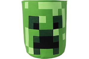 Character World Minecraft Panier de rangement officiel | Design Boomhead | Panier à linge | Organisateur pour chambre d'enfant, salle de jeux | 38 x 31 x 31 cm | Toile de coton