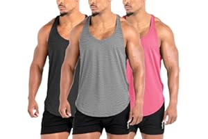 Lehmanlin Herren Fitness Stringer Muskel Tank Top, Gym Workout Achselshirts Y-Back,Bodybuilding Muskelshirts Männer Schnell Trocknend