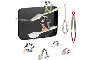 KAYRUK Ustensiles de Pâtisserie, Moules à Biscuits, Set de Pâtisserie pour Les Fêtes avec Spatule, Pinceau, Fouet, Pinceau, Kit de Biscuits, Plaque à Biscuits pour Cadeau de Fête