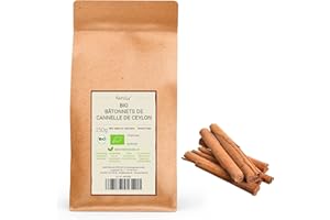 KAMELUR 500g de cannelle de Ceylan biologique entière - bâtonnets de cannelle de Ceylan entière à très faible teneur en coumarine, sans additifs - dans un emballage biodégradable