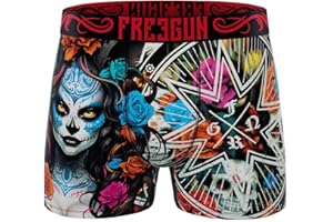 FREEGUN Boxer Homme Microfibre Skull Tête de Mort