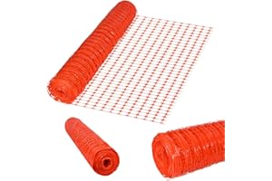 NAIZY Malla de alambre de 100 cm de altura, de polietileno, de plástico, para conejos, cortable, naranja, para ratones, rejilla, diferentes longitudes, 50 m