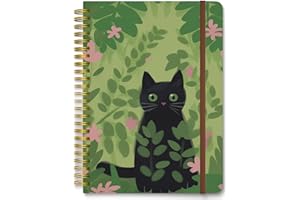 Hnogri Carnet de notes à spirale, carnet de notes à couverture rigide pour femmes, format moyen 6 x 8.4 pouces, 160 pages de papier épais, carnet de notes A5 ligné pour l'écriture, le travail.