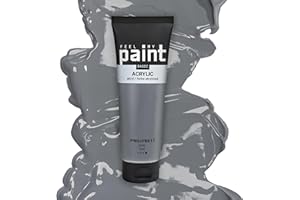 FeelMyPaint Colore Acrilico Grigio – 120 ml di vernice artistica ad alta pigmentazione per tela, carta, tessuto, legno, vetro, ceramica, metallo, pietra