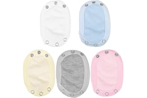 SAFIGLE Extension 5Pcs Cotton Bodysuit Extenders for Baby Clothes Double Layer Design for Comfort and Warmth Assorted Colors for Boys and Girls