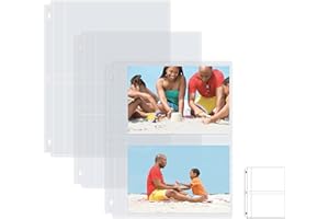 Better Office Products Photo Album Refill Sheets, 5 x 7 Inch, Heavyweight, Diamond Clear 3 Ring Photo Binder Page Refills, by , 400 Total Photos, Each 2-Pocket Sheet Holds Up to 4 Photos (100 Pack)