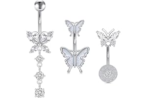 AVYRING Stainless Steel Belly Button Rings, Versatile Collection of Fashionable Belly Bars for Women Body Piercing Jewelry