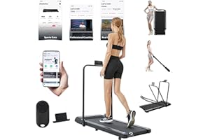 COSMO BUY Under Desk Walking Pad Treadmill With Handle Bar | 2.0 HP | LED Display | Remote Control | 1-10 KmH Speed |Slim Folding Portable Walking Running Machine Treadmill For Home Gym Office Workout