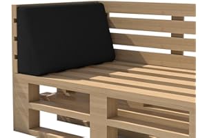 ‎CHILLY PILLEY chilly pilley Palettenkissen Gartenkissen Wasserdicht Palettenauflage Palettenpolster Indoor Outdoor Waschbar Abnehmbar Sitzkissen Rückenkissen (Seitenkissen 60x40x10/20, Schwarz)