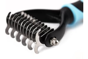 DakPets Cat & Dog Grooming Tool | All-In-One Metal Undercoat Rake, Dematting Tool, Detangling Comb, Fur Shedding Blade, Pet Hair Remover, and Grooming Brush | For Medium to Long-Haired Cats and Dogs