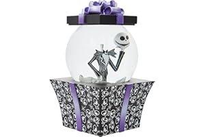 Department 56 Disney The Nightmare Before Christmas Bola de Agua esculpida para Regalo, diseño de Jack Skellington, Relleno líquido de Cristal de Resina de Piedra, 7 Pulgadas